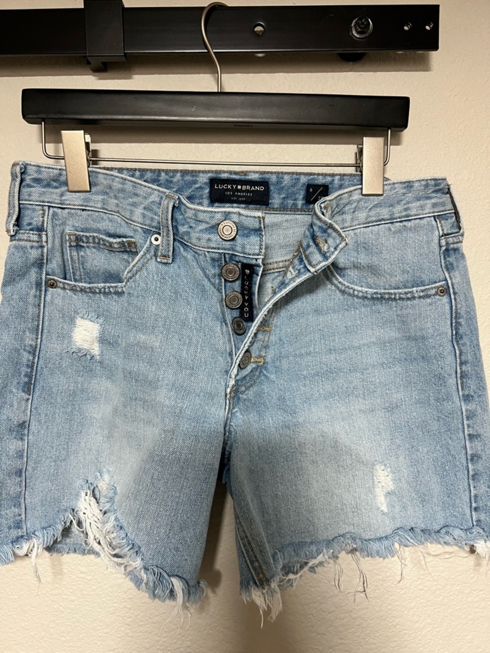 Lucky Brand Light Blue Distressed Denim Cutoff Shorts